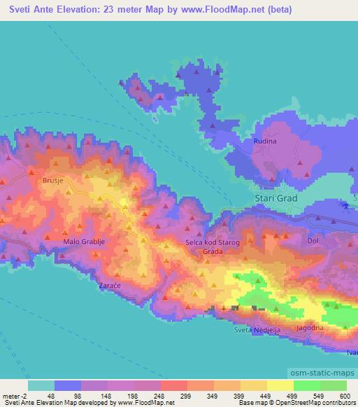 Sveti Ante,Croatia Elevation Map