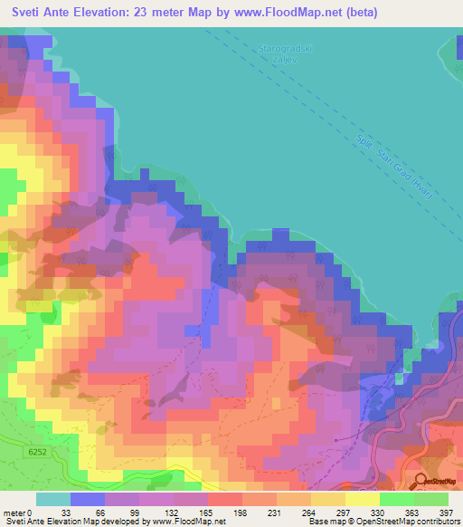 Sveti Ante,Croatia Elevation Map