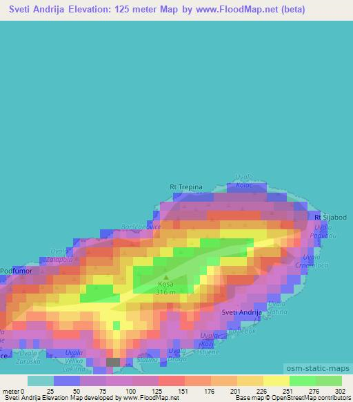 Sveti Andrija,Croatia Elevation Map