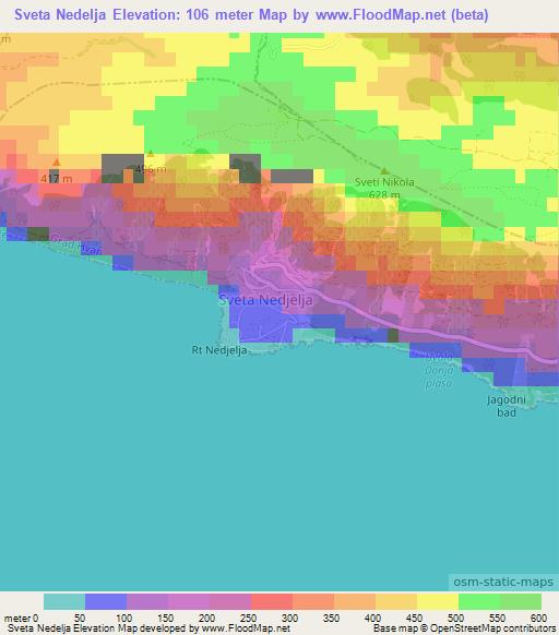 Sveta Nedelja,Croatia Elevation Map