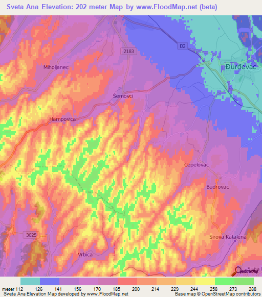 Sveta Ana,Croatia Elevation Map