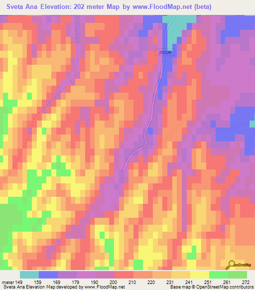 Sveta Ana,Croatia Elevation Map