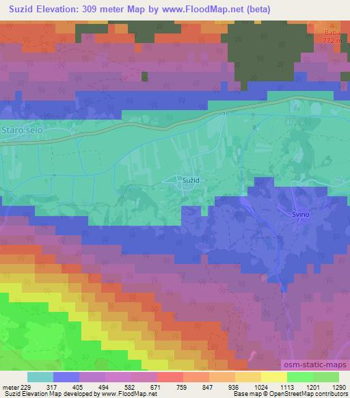 Suzid,Slovenia Elevation Map