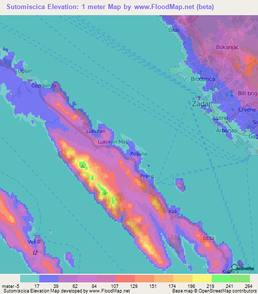 Sutomiscica,Croatia Elevation Map