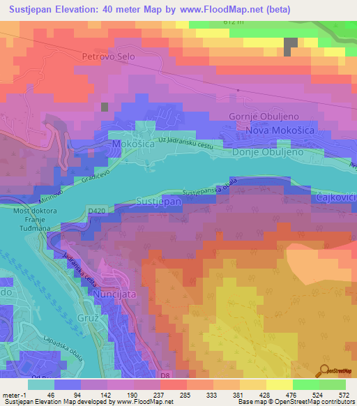 Sustjepan,Croatia Elevation Map