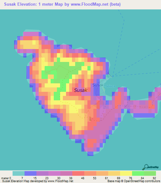 Susak,Croatia Elevation Map