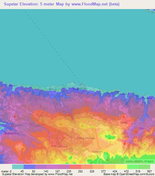 Supetar,Croatia Elevation Map