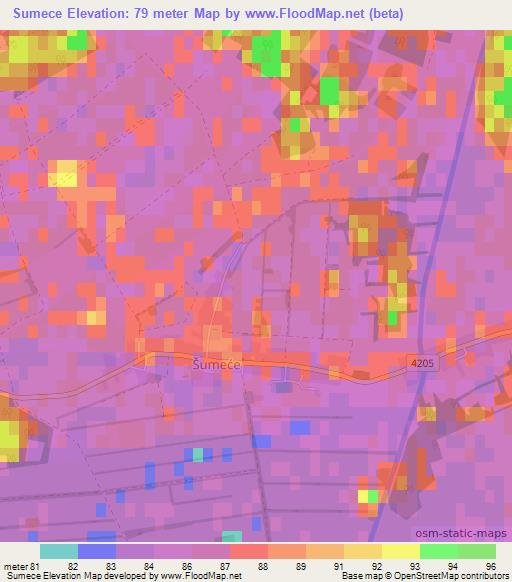 Sumece,Croatia Elevation Map