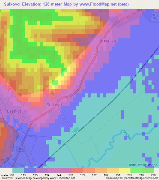 Sulkovci,Croatia Elevation Map