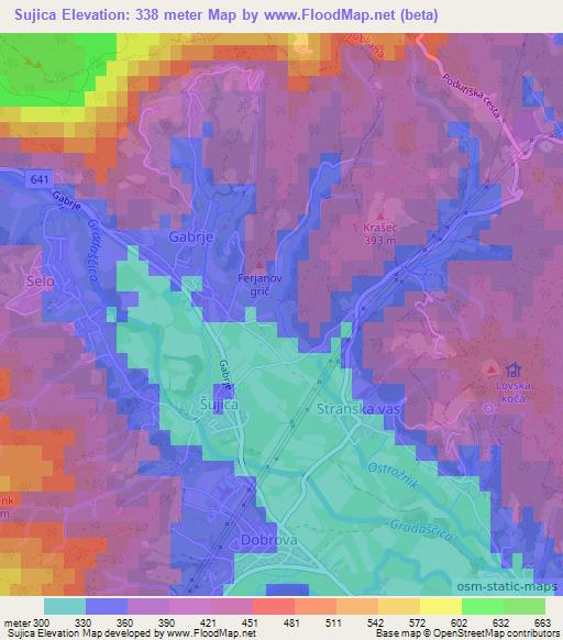 Sujica,Slovenia Elevation Map