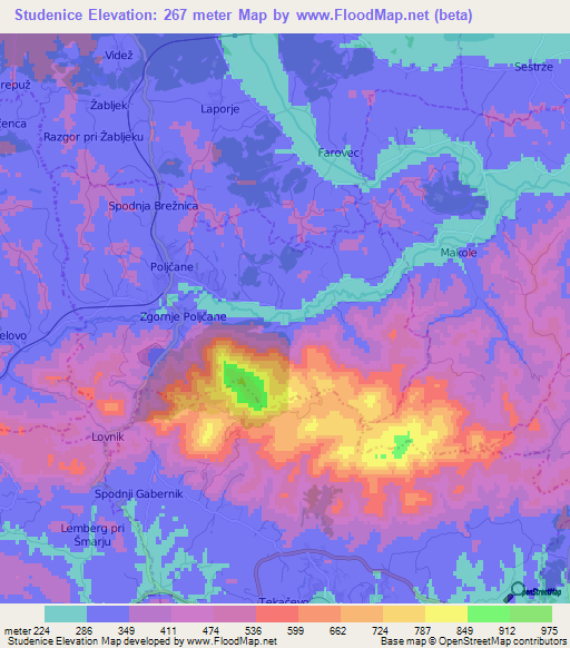 Studenice,Slovenia Elevation Map