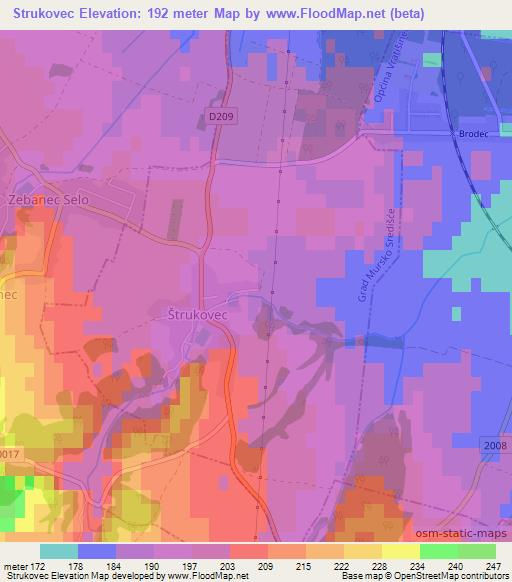 Strukovec,Croatia Elevation Map