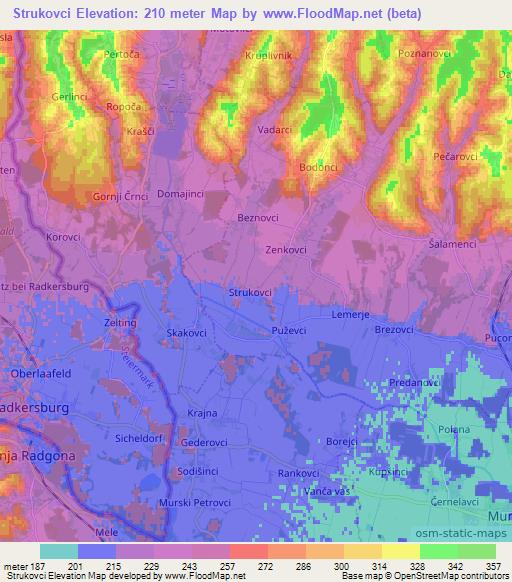 Strukovci,Slovenia Elevation Map