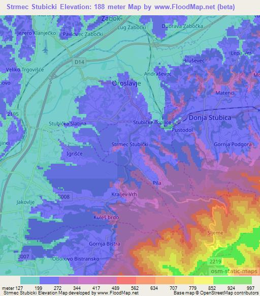 Strmec Stubicki,Croatia Elevation Map