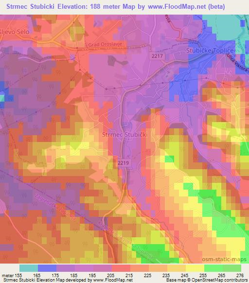 Strmec Stubicki,Croatia Elevation Map