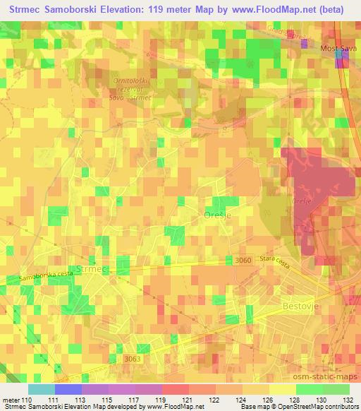 Strmec Samoborski,Croatia Elevation Map