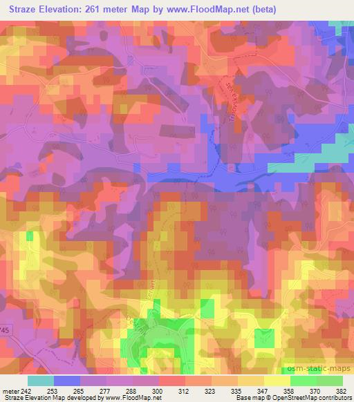 Straze,Slovenia Elevation Map