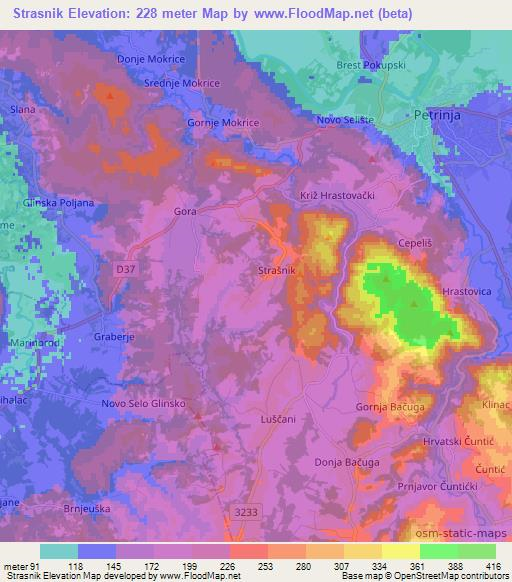 Strasnik,Croatia Elevation Map