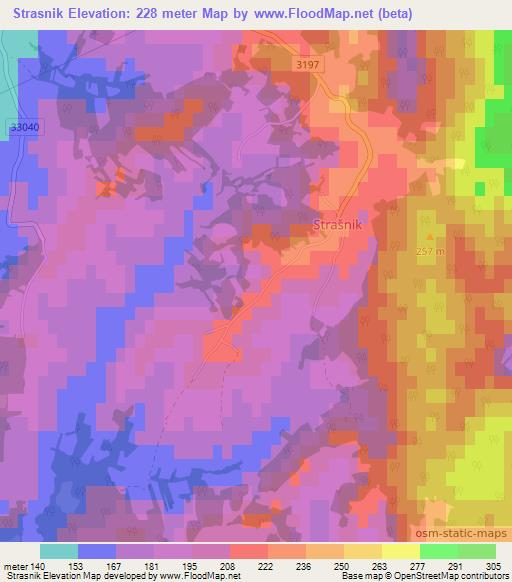 Strasnik,Croatia Elevation Map