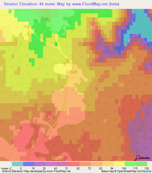 Stranici,Croatia Elevation Map