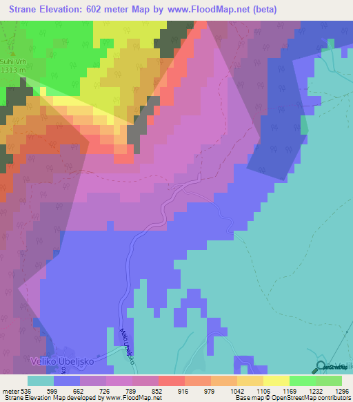 Strane,Slovenia Elevation Map