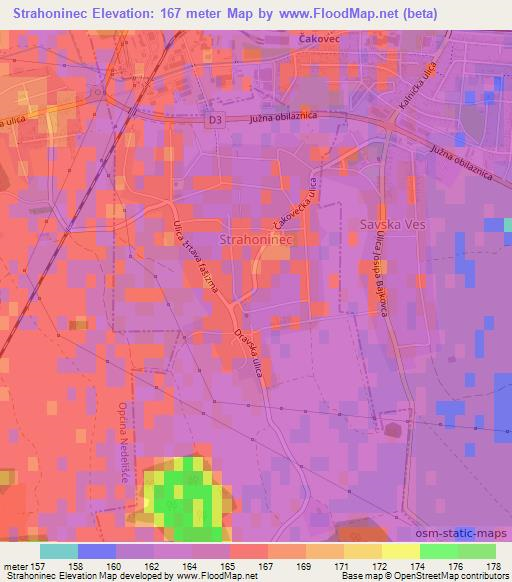 Strahoninec,Croatia Elevation Map