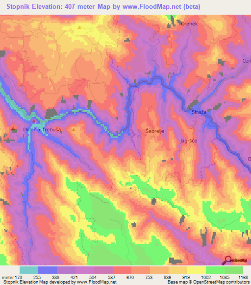 Stopnik,Slovenia Elevation Map