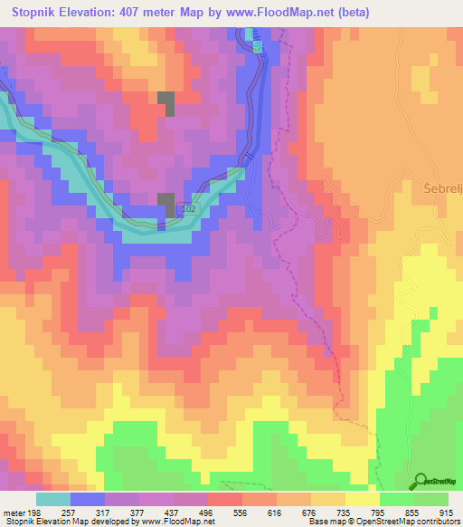 Stopnik,Slovenia Elevation Map