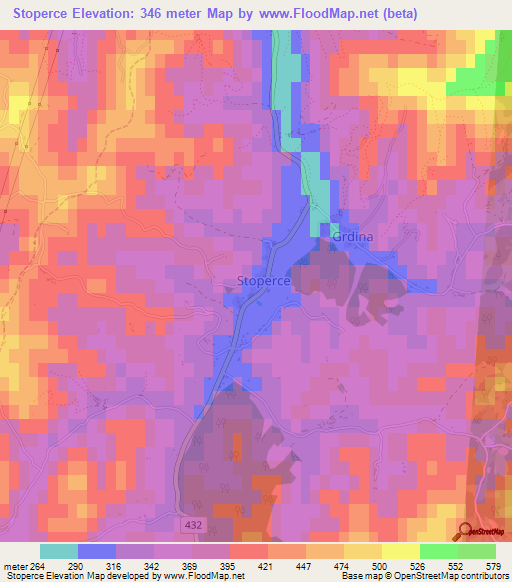 Stoperce,Slovenia Elevation Map