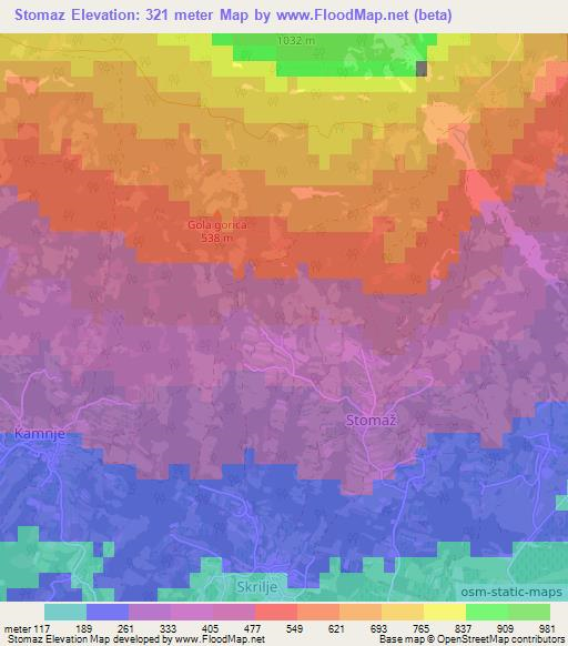 Stomaz,Slovenia Elevation Map