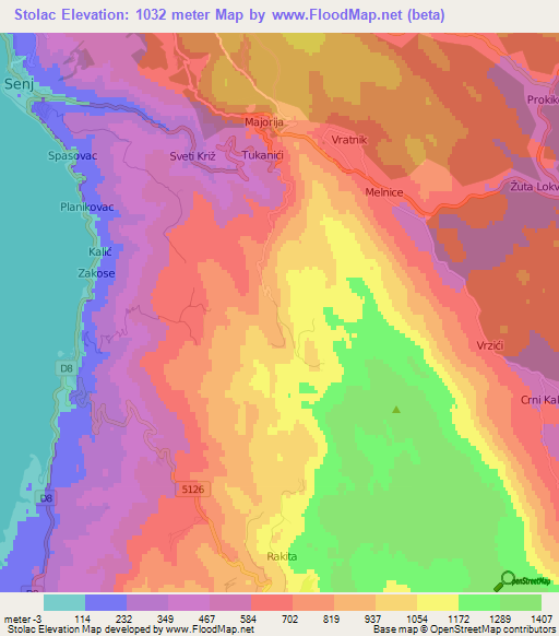 Stolac,Croatia Elevation Map