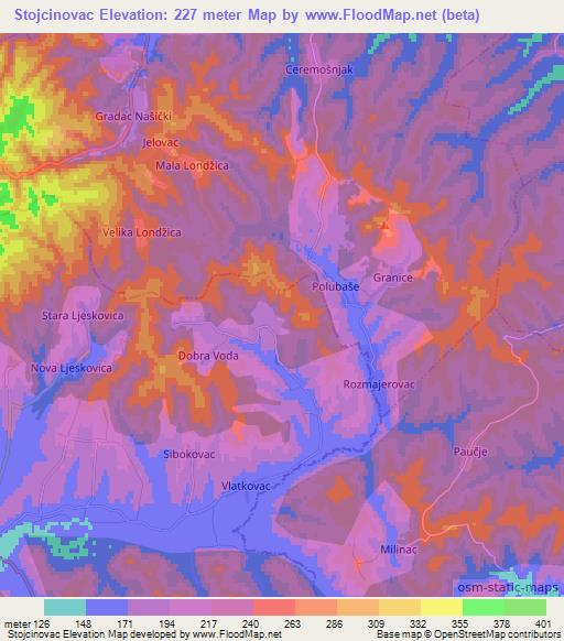 Stojcinovac,Croatia Elevation Map