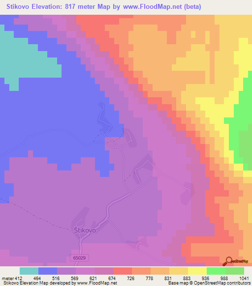 Stikovo,Croatia Elevation Map