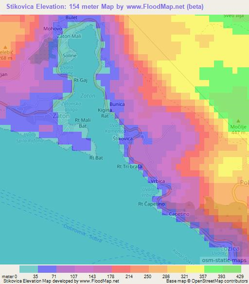 Stikovica,Croatia Elevation Map