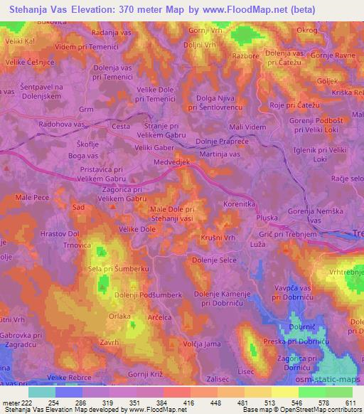 Stehanja Vas,Slovenia Elevation Map