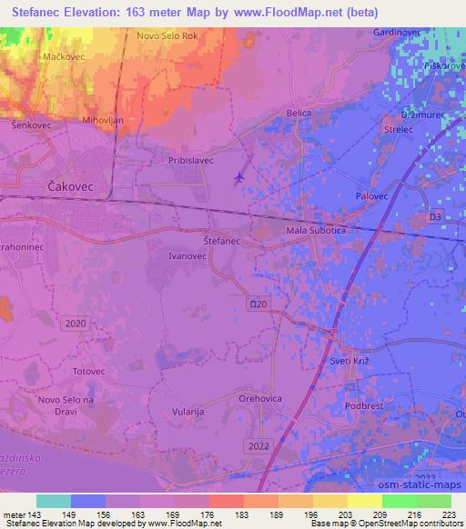 Stefanec,Croatia Elevation Map