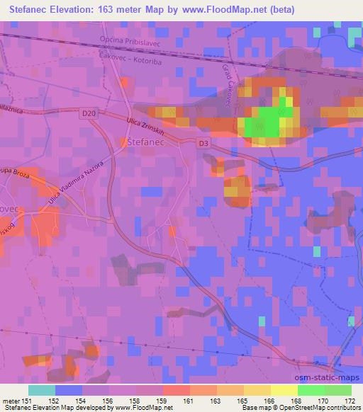 Stefanec,Croatia Elevation Map
