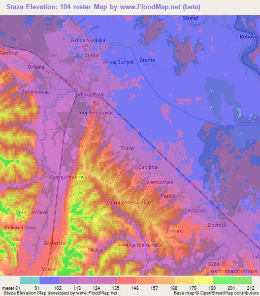 Staza,Croatia Elevation Map