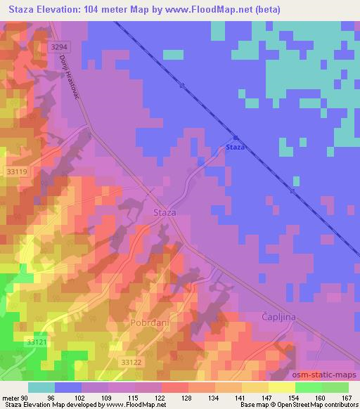 Staza,Croatia Elevation Map