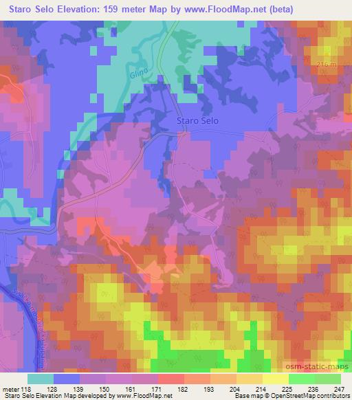 Staro Selo,Croatia Elevation Map