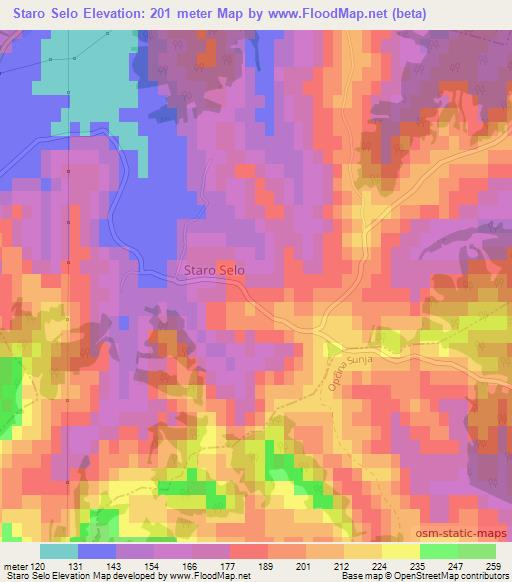 Staro Selo,Croatia Elevation Map