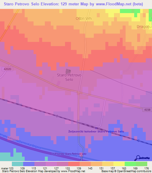 Staro Petrovo Selo,Croatia Elevation Map