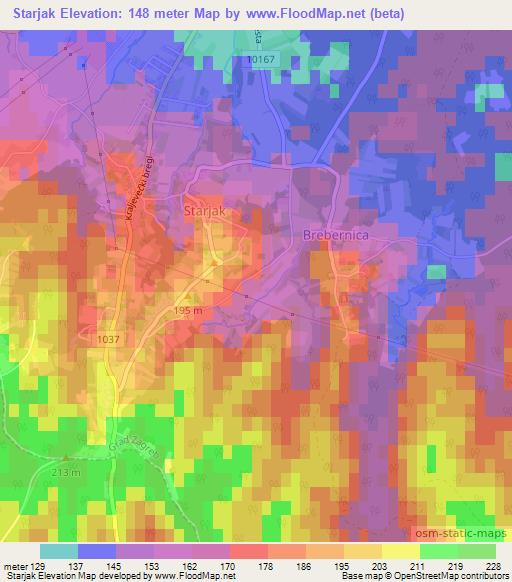 Starjak,Croatia Elevation Map