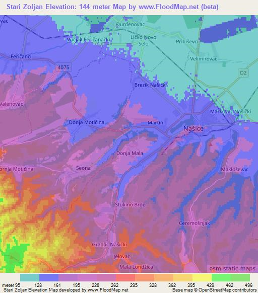 Stari Zoljan,Croatia Elevation Map