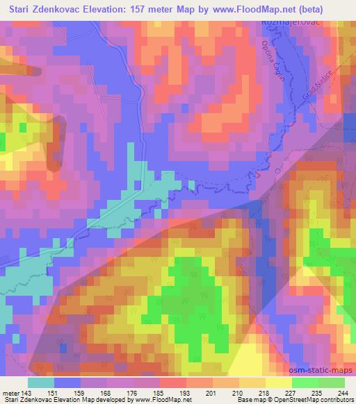 Stari Zdenkovac,Croatia Elevation Map