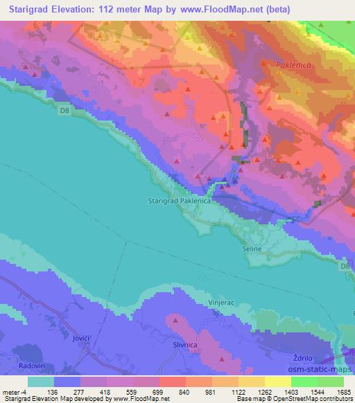 Starigrad,Croatia Elevation Map