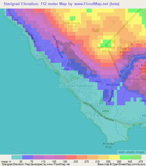 Starigrad,Croatia Elevation Map