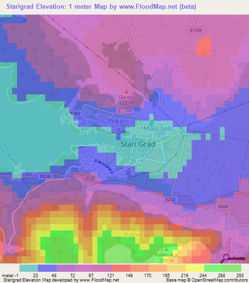 Starigrad,Croatia Elevation Map