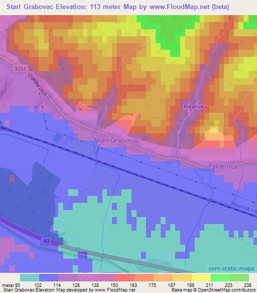 Stari Grabovac,Croatia Elevation Map