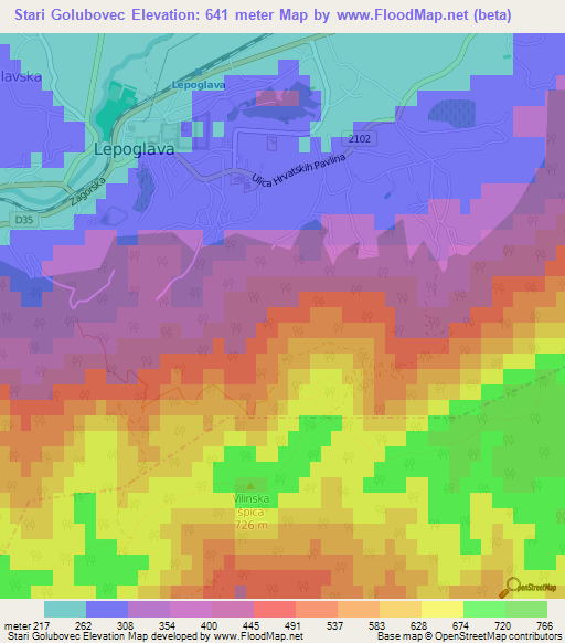 Stari Golubovec,Croatia Elevation Map